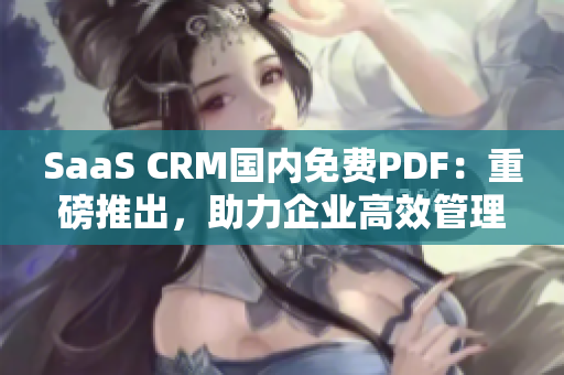 SaaS CRM國內(nèi)免費PDF：重磅推出，助力企業(yè)高效管理