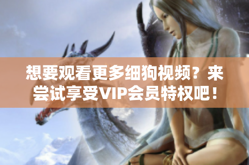 想要觀看更多細狗視頻？來嘗試享受VIP會員特權吧！