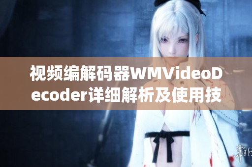 視頻編解碼器WMVideoDecoder詳細(xì)解析及使用技巧分享(1)