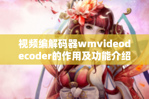 視頻編解碼器wmvideodecoder的作用及功能介紹